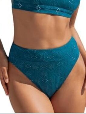 Cupshe High Waisted Textured Bikini Bottoms